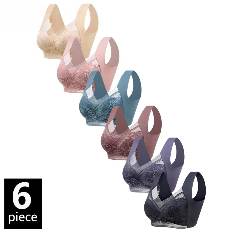 6PCS Women Wireless Push Up Br - Bralette Wireless Soft recension och pris