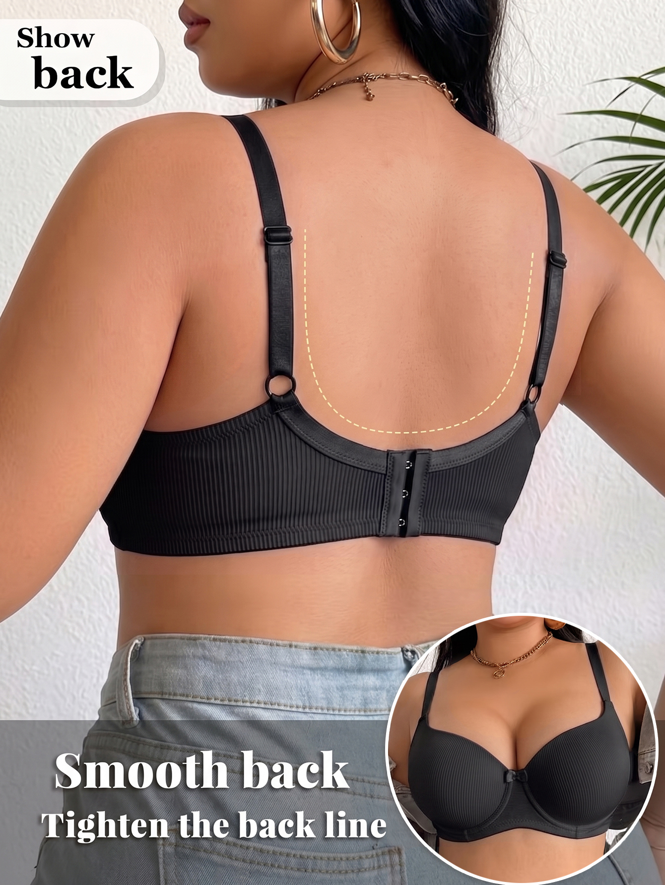 Plus Size Anti-Sagging Women B - Push Up Bra Padded recension och pris