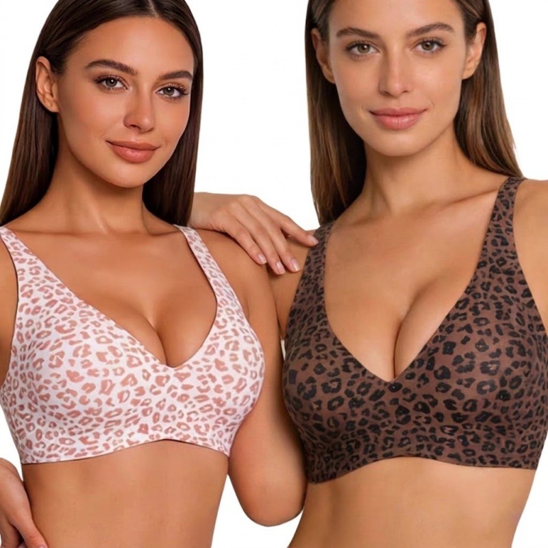 Leopard Print Wireless Jelly S - Seamless Underwear Women recension och pris