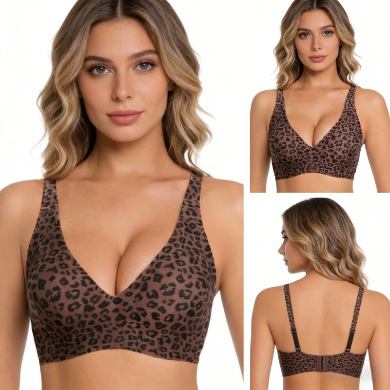 Leopard Print Wireless Jelly S - Seamless Underwear Women recension och pris