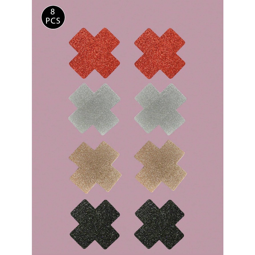 8pcs Glitter Cross Nipple Past - Nipple Cover Pasties recension och pris