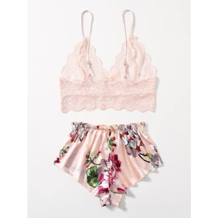 Women's 2 Pcs Lingerie Floral  - Cami Top Lace recension och pris