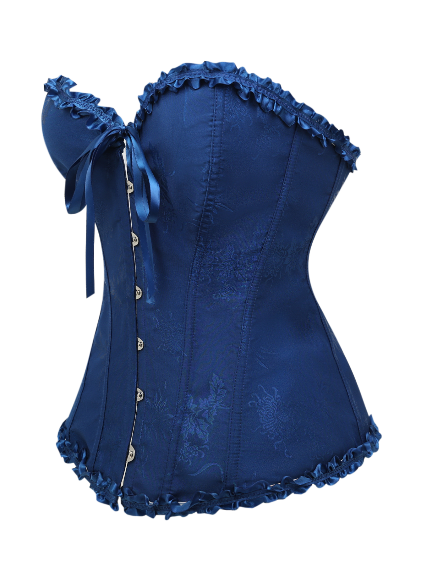 Dark blue jacquard lace edged  - Corset Waist Cinch recension och pris