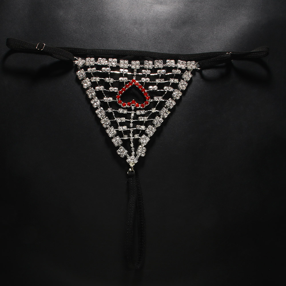Rhinestones Heart Hollow Thong - Thong Bikini Women recension och pris