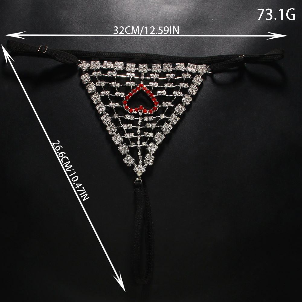 Rhinestones Heart Hollow Thong - Thong Bikini Women recension och pris